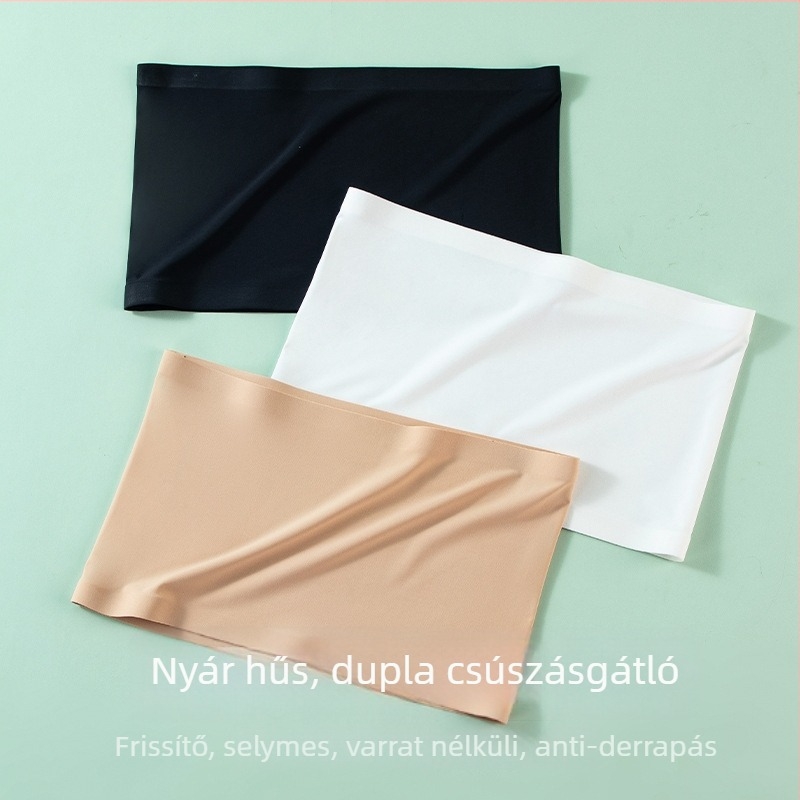 Táncosoknak szánt váll nélküli, csúszásmentes, expozíció elleni funkciójú felső egy-darab wrap dizájnnal, nylon, ultra vékony formázott kosárkák