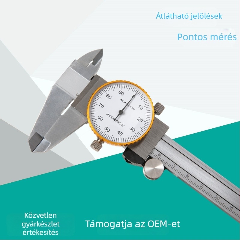 Saimeng Dial Caliper, nagy precizitás, tartomány 0–150 mm, olvasat 0,01 mm
