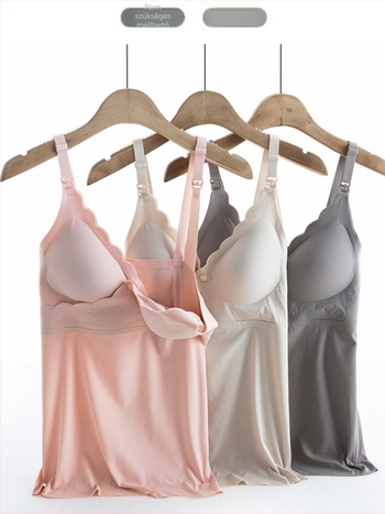Maternity szoptatós felső mellbetéttel, ujjatlan, V-nyakú, nylon-spandex 80–90%, casual stílus, 2024