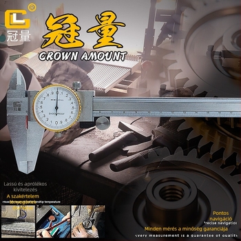 Diales tolókaliper vernierrel, négyfunkciós mechanikus mérőeszköz ipari mérésekhez