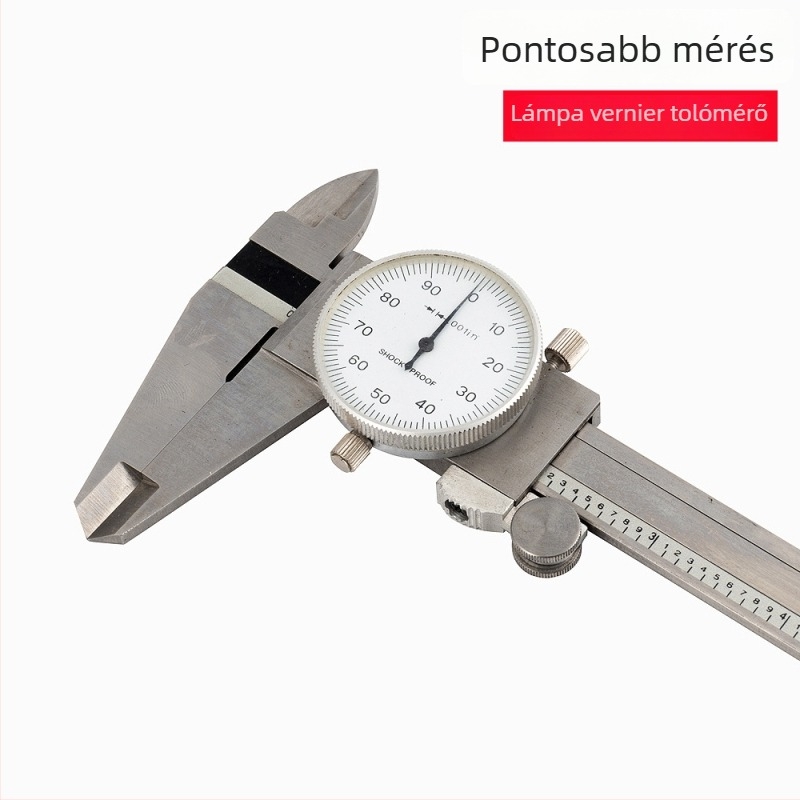 Javier Magas Pontosságú Rozsdamentes Acél Vernier Dial Tolómérő 0.001 in Felbontás