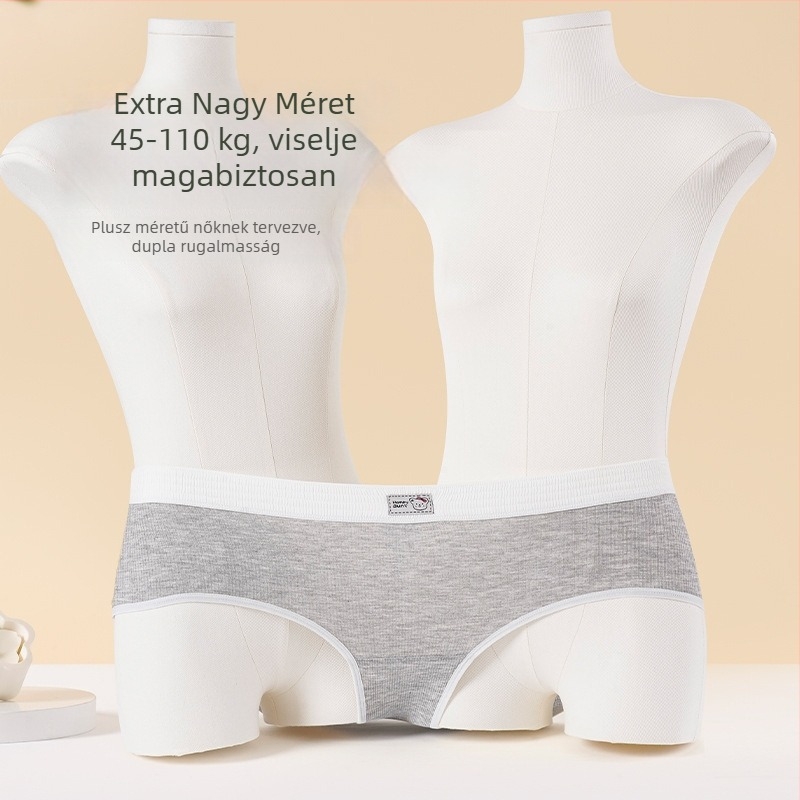 Modal-pamut, plusz méretű lányoknak szóló bugyi, belső réteg Mulberry selyemmel, medve mintával