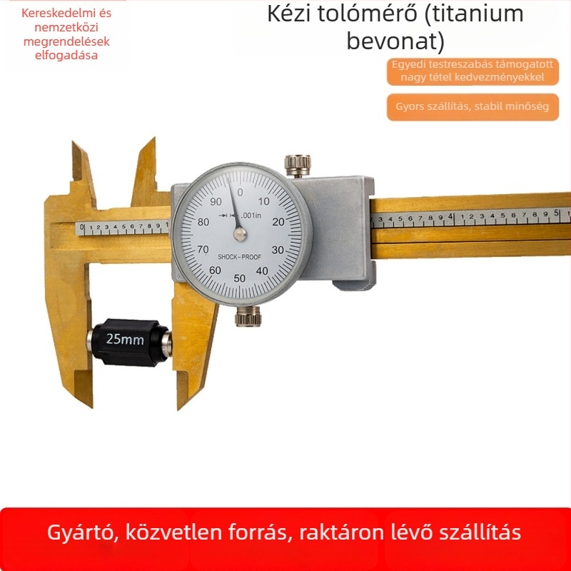 JAVIER vernier tolómérő dialos kivitel, titán bevonat, felbontás 0,02 mm
