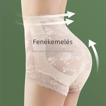 Magas derekú csipkés alakformáló alsónemű, csípőemelés, légáteresztő, antibakteriális, Mulberry selyem bélés