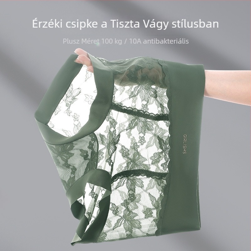 Plusz méretű női csipkés magas derékú bugyi a has formázásához, virágos mintával, pamut alátét