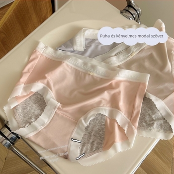Modal anyagból készült női menstruációs fehérnemű, szivárgás elleni védelemmel, széles és magas derekú, pamut belső réteg