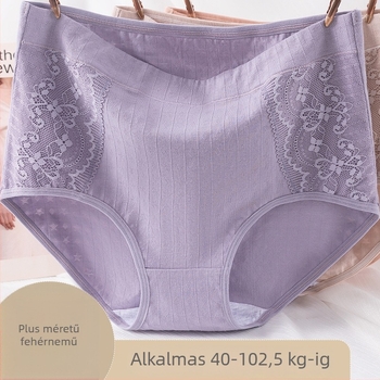 Női pamut alsónemű magas derékkal, jacquard szövés, légáteresztő, fő anyag 95–100% pamut, ágyék rész 100% pamut