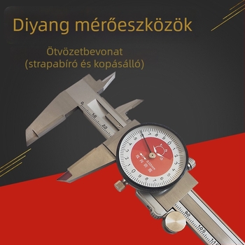 Rozsdamentes acélból készült vernier tolómérő, ipari kategória, kétirányú ütésálló, kopásálló ötvözetből készült kivitel