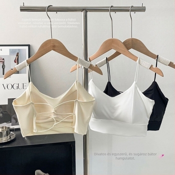 Ice Silk csőtop, varrás nélküli, keresztezett hátsó rész, 3/4 kosár, nylon anyag