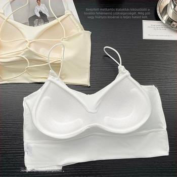 Ice Silk csőtop, varrás nélküli, keresztezett hátsó rész, 3/4 kosár, nylon anyag