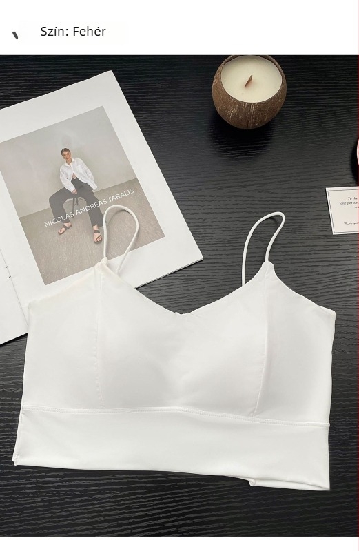 Ice Silk csőtop, varrás nélküli, keresztezett hátsó rész, 3/4 kosár, nylon anyag