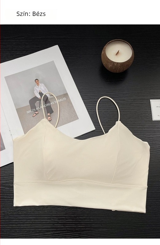 Ice Silk csőtop, varrás nélküli, keresztezett hátsó rész, 3/4 kosár, nylon anyag