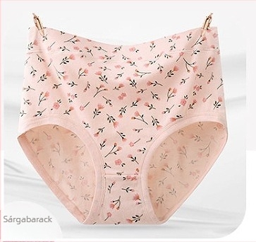 Női pamut alsónemű, légáteresztő, magas derekú, virágmintás, 95–100% pamut