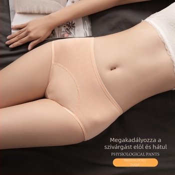 Női pamut menstruációs alsó, lélegző középmagas derekú, szivárgás elleni védelem, belső bélés 82% viszkóz, 95% pamut