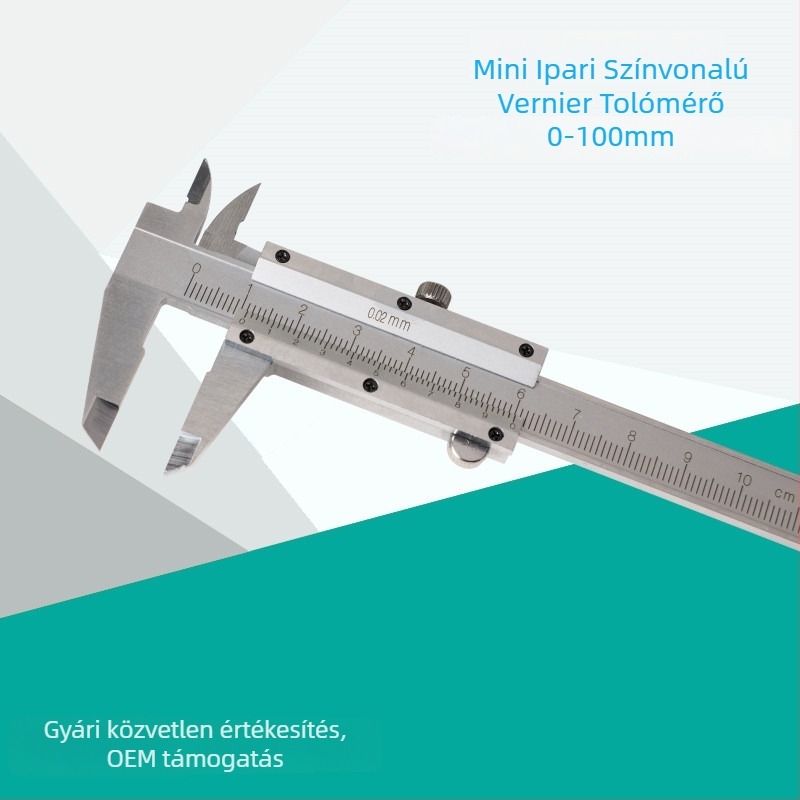 Vernier tolómérő, ipari minőségű mechanikus, 0-100 mm tartomány