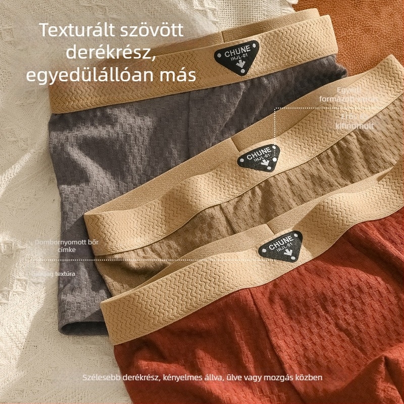 Új férfi pamut boxer alsó, lélegző, kényelmes, sportos stílusú, készlet ajándékdobozban
