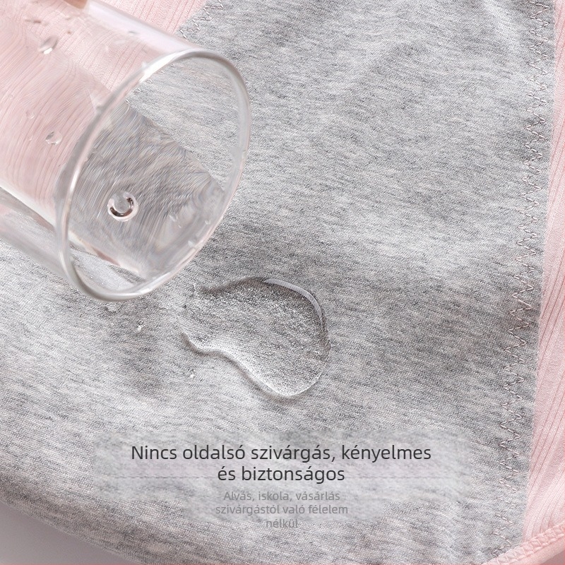 Pamut női menstruációs bugyi, szivárgás elleni védelem, csíkos fazon, középmagas derék