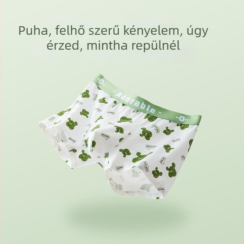 Pink gun antibakteriális férfi pamut boxer brief – anime minta, középmagas derekú