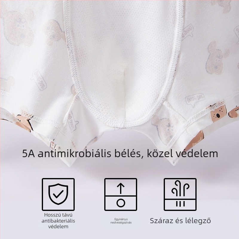 Pink gun antibakteriális férfi pamut boxer brief – anime minta, középmagas derekú