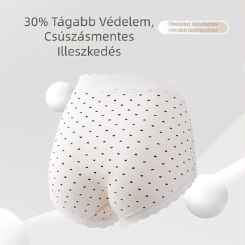 Magas derekú pamut női alsónemű Mulberry selyem intim részen belső tömés, antibakteriális, szív mintás