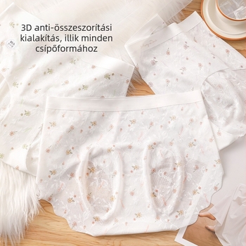 Plusz méretű női csipkés alsónemű, hosszított gussett-tel, lélegző nejloncsipkével, pamut bélés a szeméremtájon, kockás és csíkos mintázat