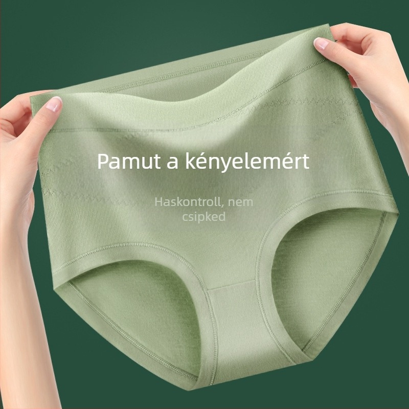 Plusz méretű női alsónemű, magas derék, széles elasztikus derékrész, varrat nélküli, hasformázó, kényelmes és lélegző pamut