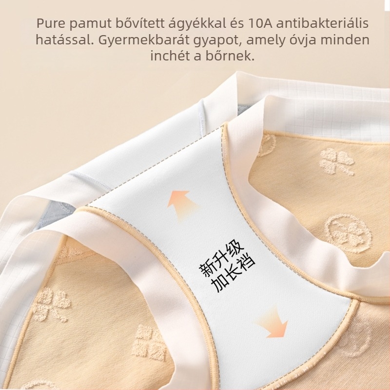 Női 100% pamut alsónemű, nagy méret, antibakteriális, légáteresztő, csípőfedő háromszög fazonú