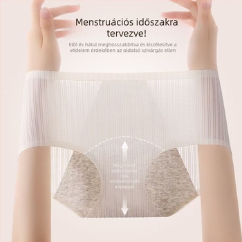 Női nyári vékony menstruációs alsónemű, szivárgás elleni védelemmel, szélesebb és hosszabb fazonban, antibakteriális ágyéktáj