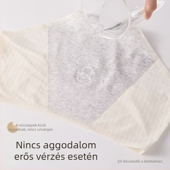 Női nyári vékony menstruációs alsónemű, szivárgás elleni védelemmel, szélesebb és hosszabb fazonban, antibakteriális ágyéktáj