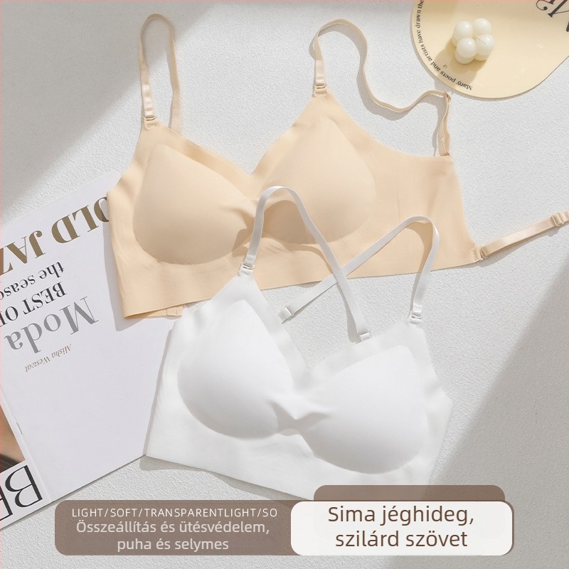 Nylon seamless hát nélküli melltartó, állítható vállpántokkal, 3/4 kosár