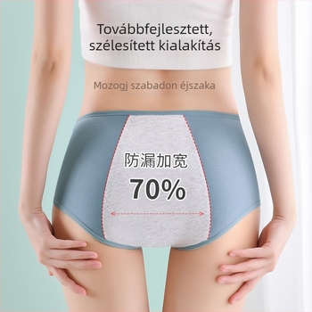 Női menstruációs fehérnemű pamutból, antibakteriális, szivárgásmentes, középmagas derekú