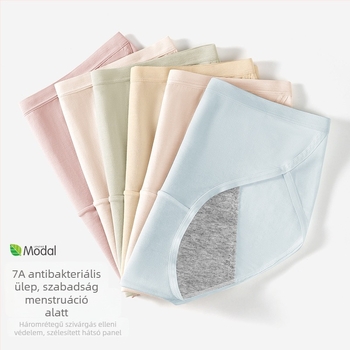 Női Modal menstruációs bugyi, szivárgásmentes, antibakteriális, lélegző, biztonságos és higiénikus