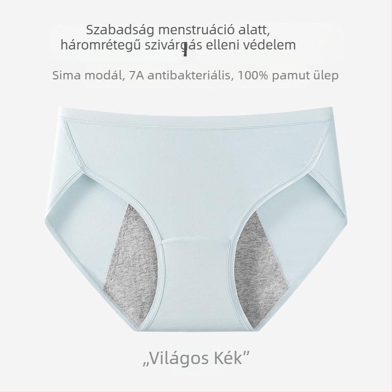 Női Modal menstruációs bugyi, szivárgásmentes, antibakteriális, lélegző, biztonságos és higiénikus