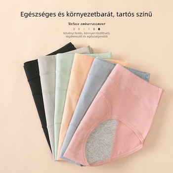 Női pamutból készült magas derekú bugyi menstruációra – szivárgásmentes, higiénikus, plusz méret