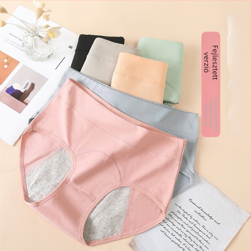 Női pamutból készült magas derekú bugyi menstruációra – szivárgásmentes, higiénikus, plusz méret