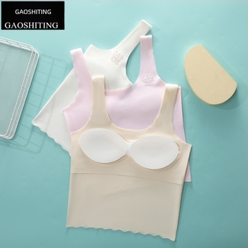 Tinédzser lányoknak tervezett melltartó, nylon Ice Silk anyagból, mellény-stílus, teljes kosár, drót nélküli, lélegző