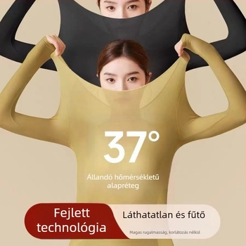 Női hyaluronsav termikus fehérnemű őszi–téli szezonra, 37°C állandó hőmérséklettel, két részes készlet, melegítő alapszint a bőr számára, felső és nadrág