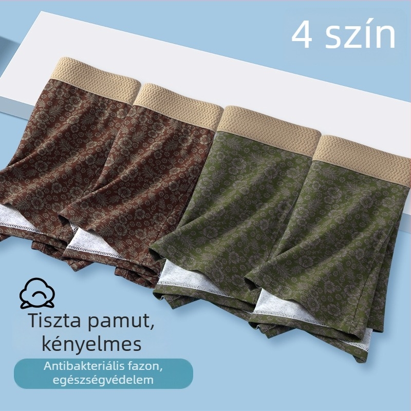 Férfi boxerbrief, lélegző, kötött, fő anyag: pamut, ágyéki bélés: újrahasznosított rost