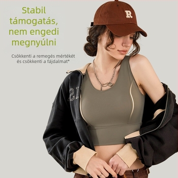 Nylon jóga hátsó top beépített melltartó párnákkal, hálós lélegző anyag, nőknek
