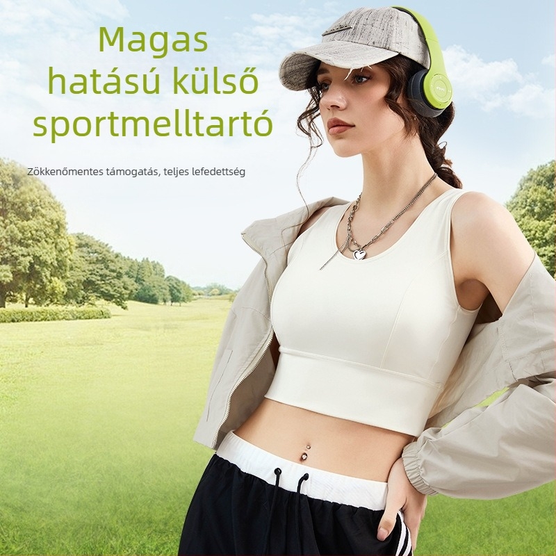 Nylon jóga hátsó top beépített melltartó párnákkal, hálós lélegző anyag, nőknek