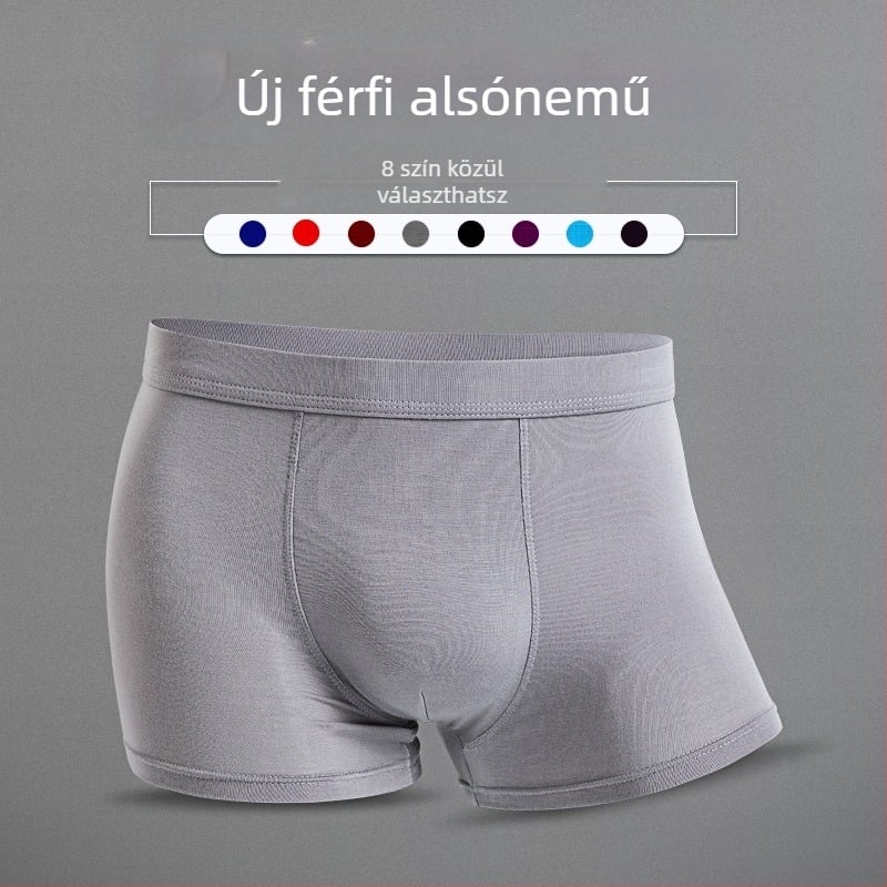 Légáteresztő férfi boxer brief viszkózból, kötött anyagú, seamless, középmagas derekú