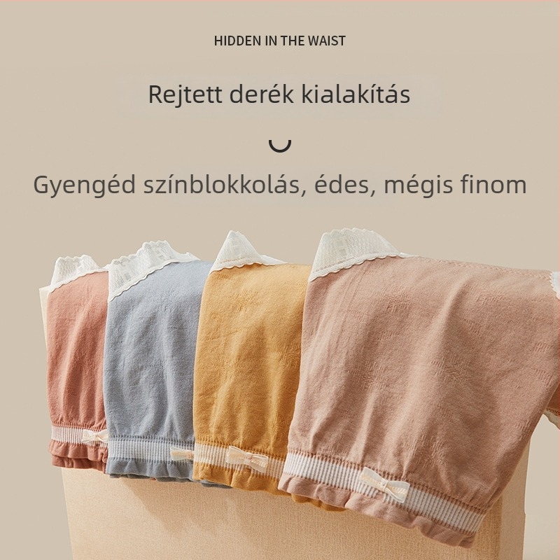 Női pamut alsónemű középmagas derekú, plus méret, puha, lélegző, fenékformázó hatás