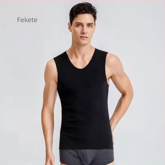 Férfiaknak tervezett V-nyakú termo mellény fleece bélésével, karcsú szabás, melegítő alapréteg