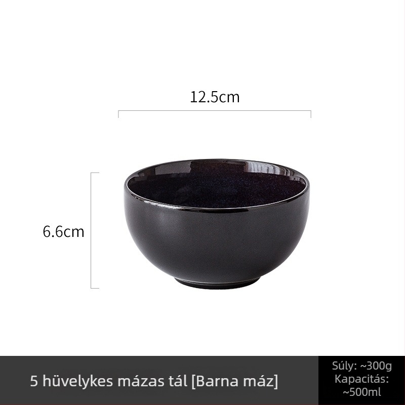 Porcelán kerek tál kemencés mázzal — modern minimalist stílus