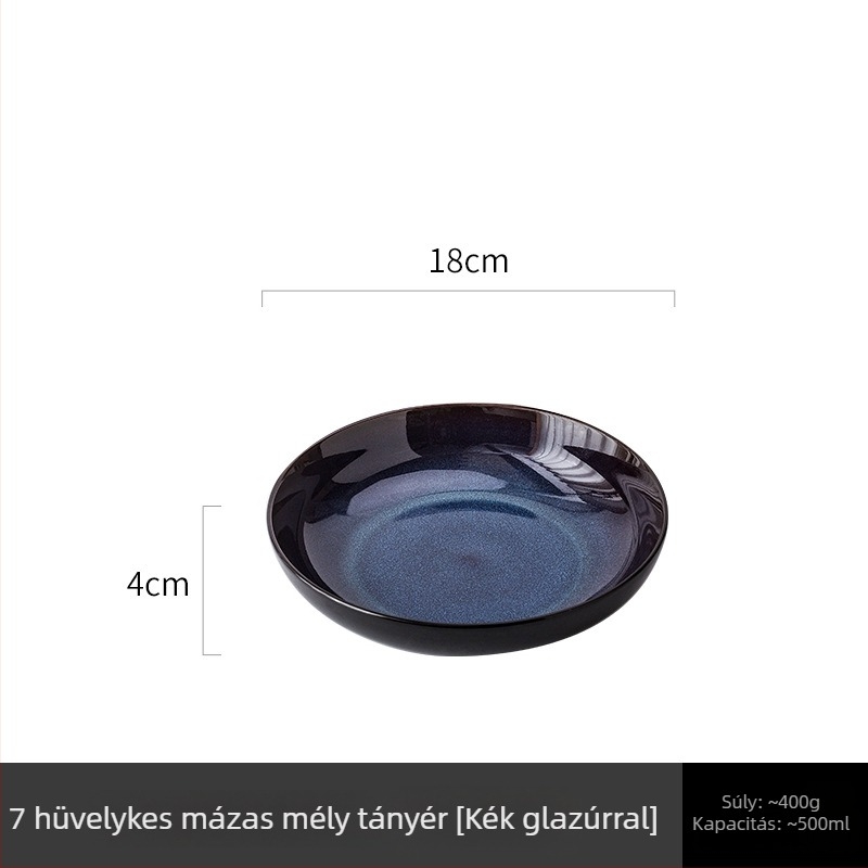 Porcelán kerek tál kemencés mázzal — modern minimalist stílus