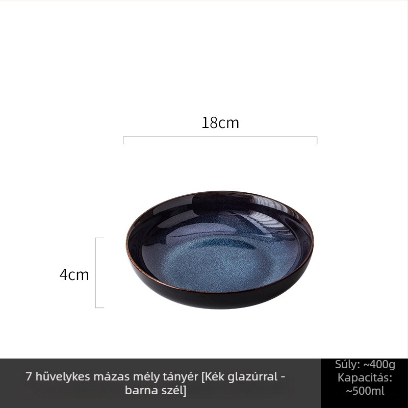Porcelán kerek tál kemencés mázzal — modern minimalist stílus