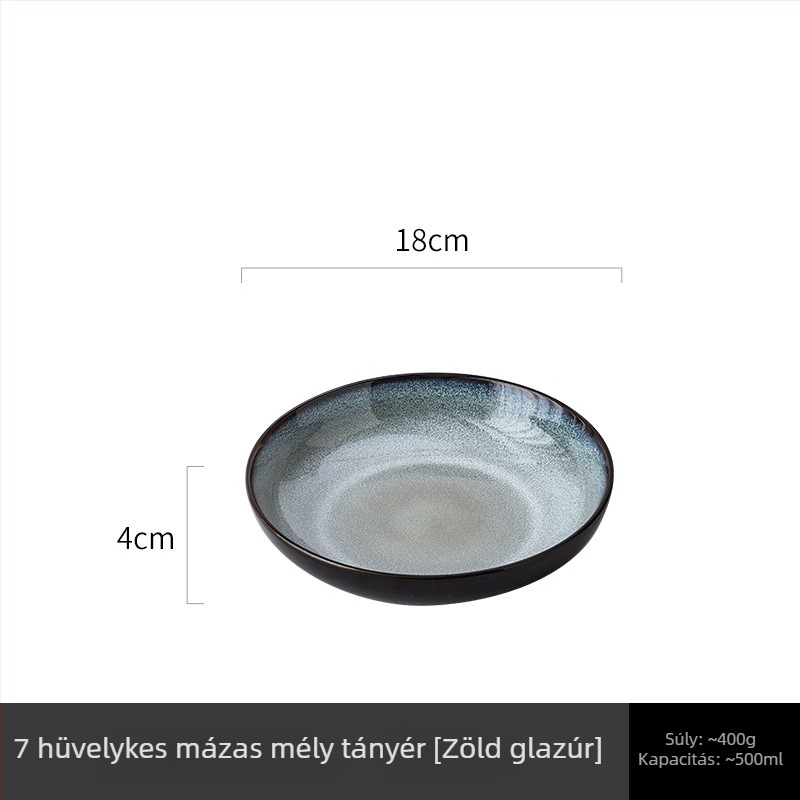 Porcelán kerek tál kemencés mázzal — modern minimalist stílus