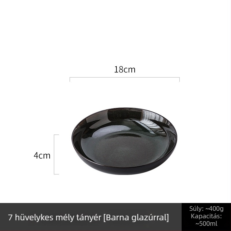 Porcelán kerek tál kemencés mázzal — modern minimalist stílus