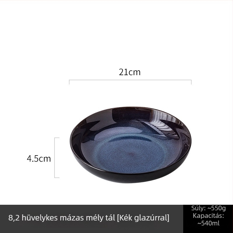 Porcelán kerek tál kemencés mázzal — modern minimalist stílus