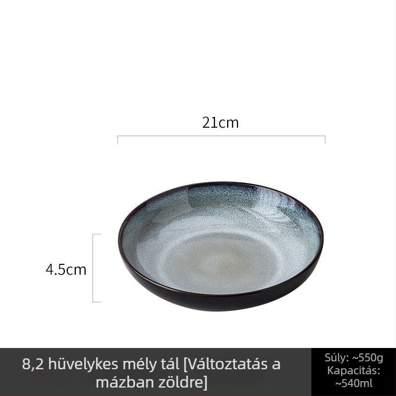 Porcelán kerek tál kemencés mázzal — modern minimalist stílus